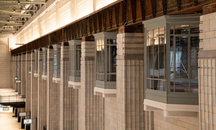 Turbine Hall A, with giant Art Deco fluted pilasters.