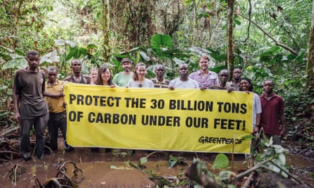 Campaigners from Greenpeace and the local community of Lokolama are fighting to preserve the precious carbon stores.