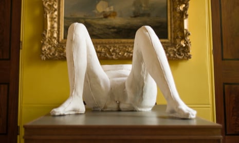 a cast from Sarah Lucas’s Power in Woman exhibit at the Sir John Soane’s museum in London.