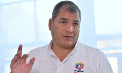 Rafael Correa during an interview with Agence France-Presse in Ottignies-Louvain-la Neuve on 8 November. 