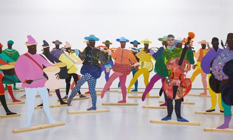 An installation view of Lubaina Himid’s Naming the Money (2004) at Spike Island, Bristol in 2017. Her work is now on display at the Royal Academy.