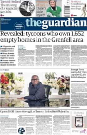 Guardian front page, 2 August 2017