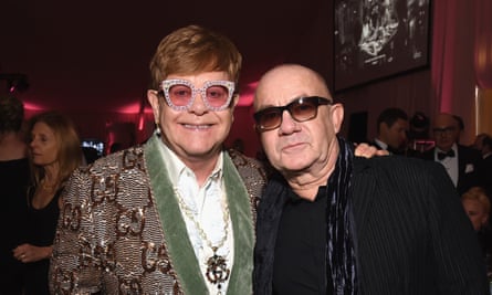 ‘Bernie never gave up on me’: John and Taupin at the 27th Annual Elton John Aids Foundation Academy Awards viewing party, West Hollywood.