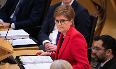 Nicola Sturgeon, first minister of Scotland, debating gender recognition in the Scottish parliament