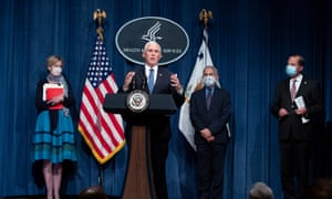 US Vice President Mike Pence participates in a White House Coronavirus Task Force news briefing.
