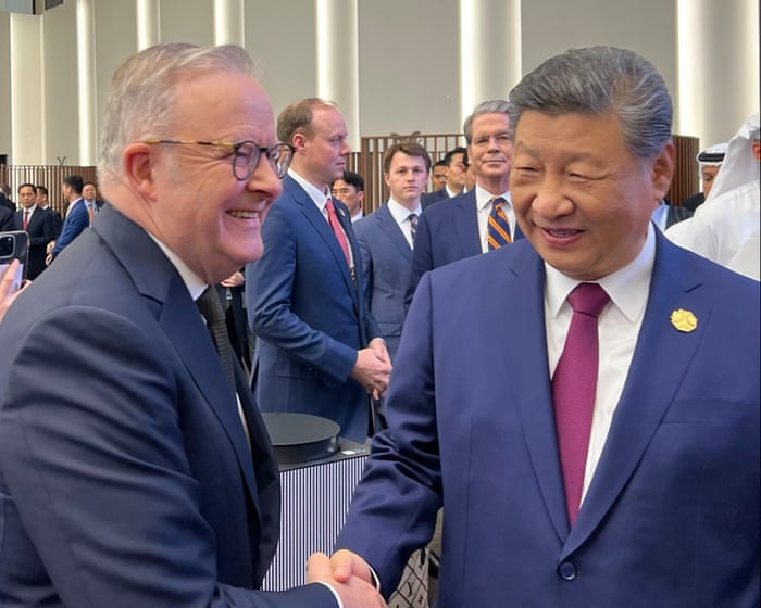 Australia news live: PM meets Xi on Apec summit sidelines; Ley and Tehan spruik nuclear after Coalition’s net zero meeting