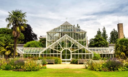The glass house, which is home to the rare orchid, at Cambridge Botanic Garden.