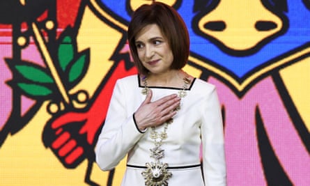 Candidata pro-democrație Maia Sandu la ceremonia de inaugurare pentru al doilea mandat de președinte al Republicii Moldova