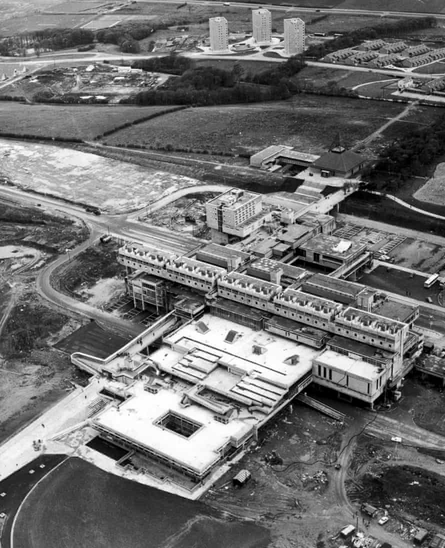 Cumbernauld town centre under construction in 1967.