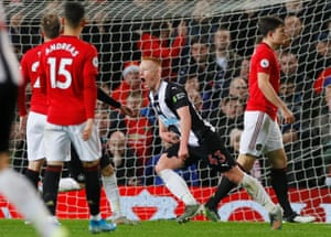 Newcastle United’s Matthew Longstaff celebrates scoring their first goal.