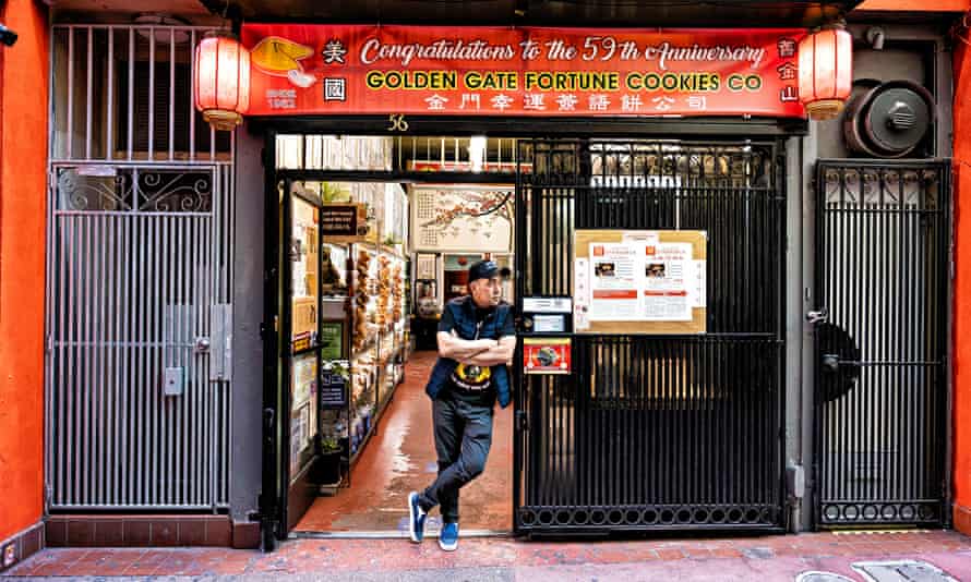 Golden Gate Fortune Cookie Factory and owner Kevin Chan.