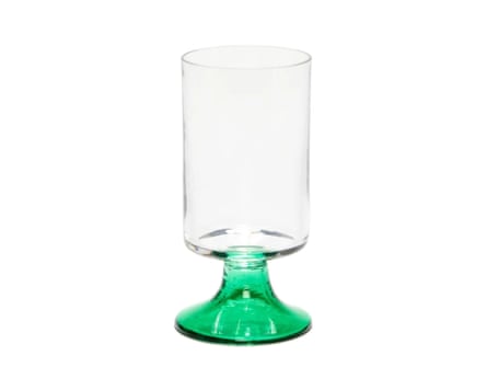 Clear tubular glass with green stem