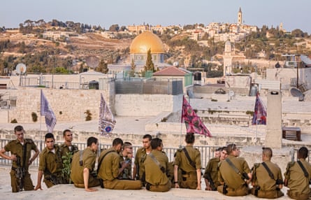 Members of the Israeli Defense Forces on the Galizia Roofs in Jerusalem’s Old City