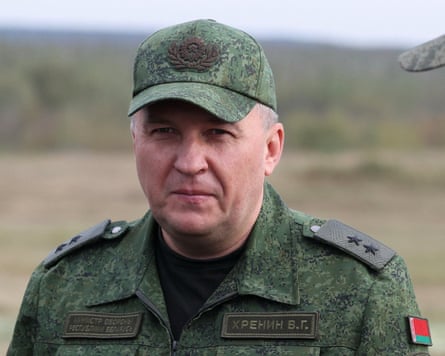 Belarus’s defence minister, Viktor Khrenin, in uniform