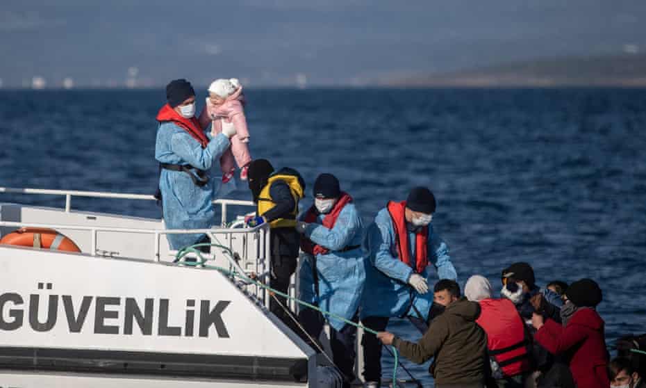 Migrant rescue patrol in the Aegean Sea by the Turkish coastguard