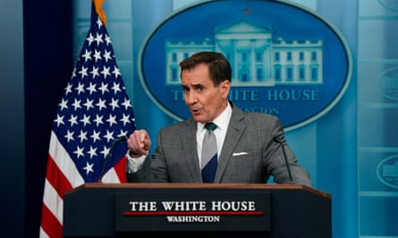 John Kirby speaking to media in Washington