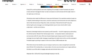 Screengrab of Cambridge Analytica website