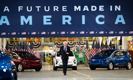 Joe Biden at the GM Factory Zero in Detroit, Michigan, in November 2021. 