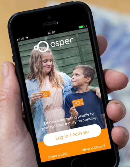 A mum uses the Osper pocket money app on a mobile phone.