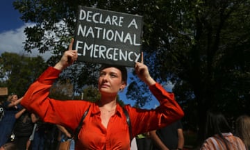 A demonstrator at a rally protesting violence against women in the Sydney CBD on Saturday
