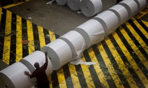 On the factory floor at a paper mill in South Carolina.