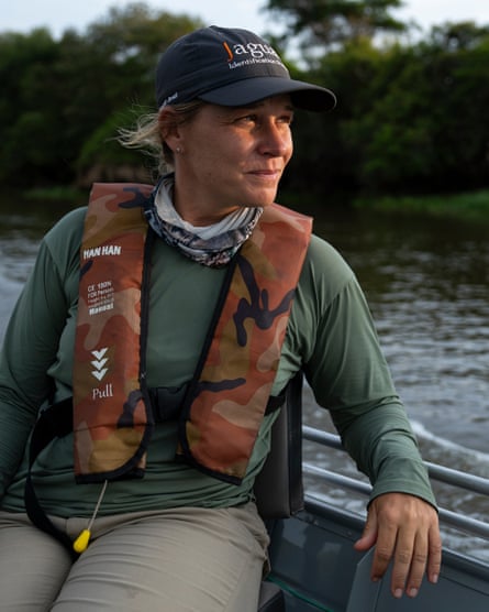 Abbie Martin wearing a lifejacket and sitting on a boat
