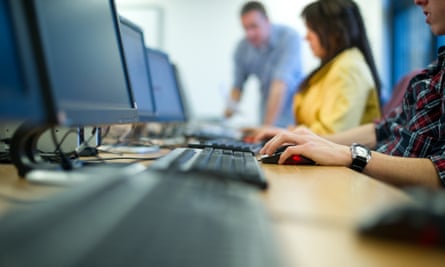 Using computer in classroom setting