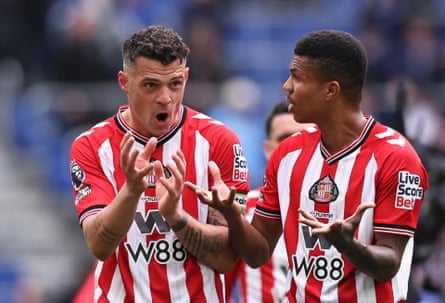 Sunderland’s Granit Xhaka (left) and Reinildo Mandava.