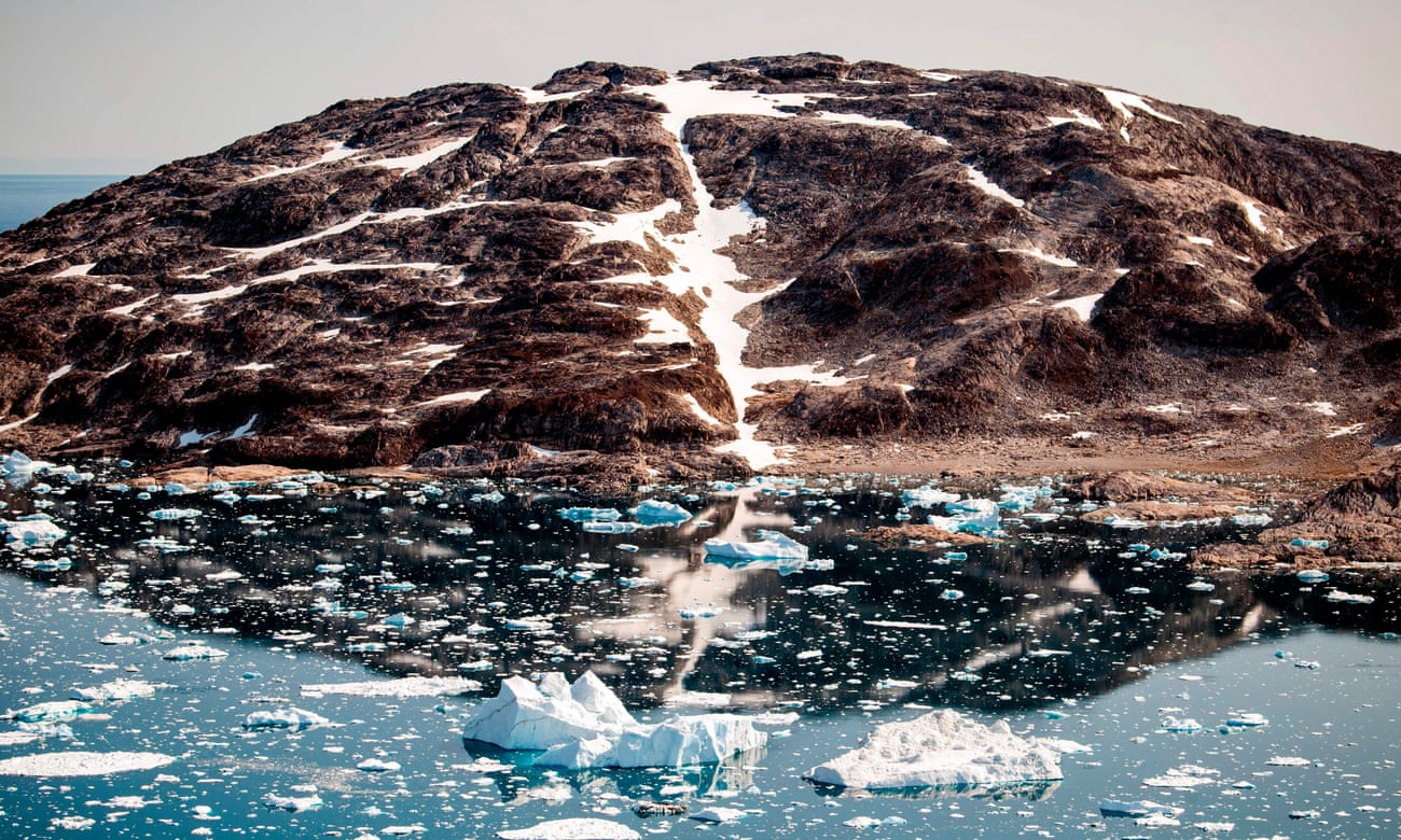 Dissolving world: icebergs floating along the eastern coast of Greenland. 