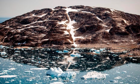 Dissolving world: icebergs floating along the eastern coast of Greenland. 