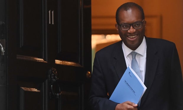 Kwasi Kwarteng leaves 11 Downing Street ahead of delivering his mini-budget to parliament.