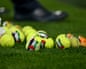 Tennis balls thrown on to the pitch in protest during the match between the Republic of Ireland and Austria.