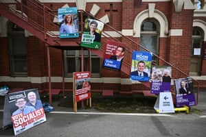 Political signage at St Agnes church in Richmond