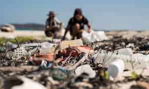 Plastic waste strewn on Djulpan beach