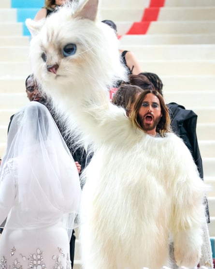 Jared Leto as Choupette at the Met Gala.