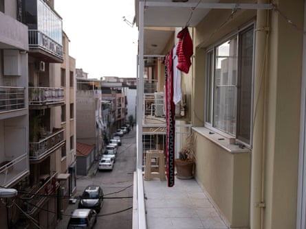 The balcony of the Köker home in Izmir, Turkey, where Şebnem Köker lived before she fell from a hotel room window