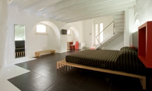 Modern cave bedrooms at Hotel Basiliani