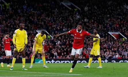 Rashford celebra el gol frente a Sheriff.