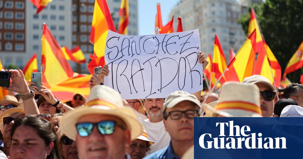Thousands protest in Madrid against government of prime minister Pedro Sanchez