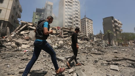 Gaza suffers deadliest airstrikes yet as Israel targets Hamas leader – video report