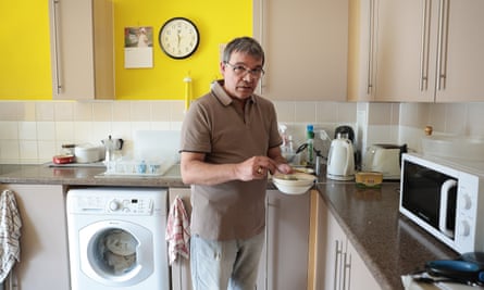 Andrew Kasparis in his mother’s kitchen