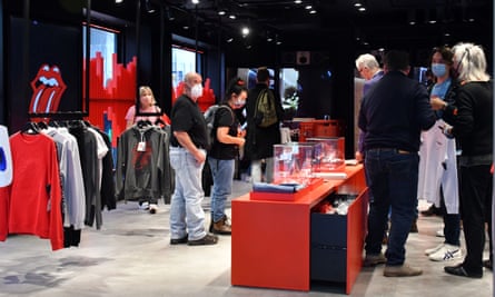 Can’t always get what they want? … customers browse the the Rolling Stones store in London.