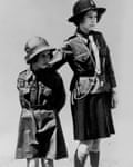 Princess Elizabeth and Princess Margaret as guide and brownie, in 1937