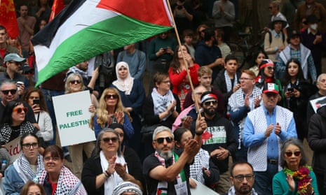 Palestine supporters at a rally in Sydney, Australia, in May 2023.