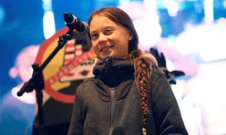 Swedish environmental activist Greta Thunberg delivers a speech at COP25 in Madrid in 2019