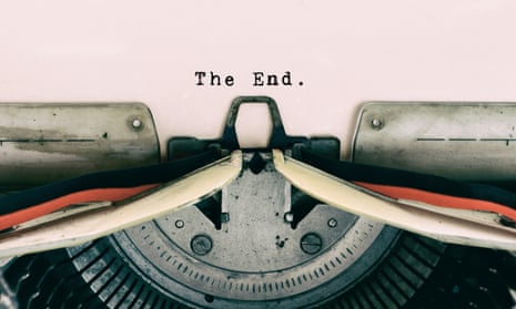 The End on vintage typewriter
