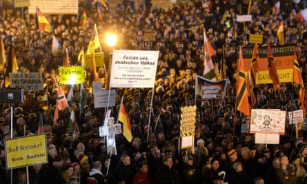 Pegida march in Dresden.