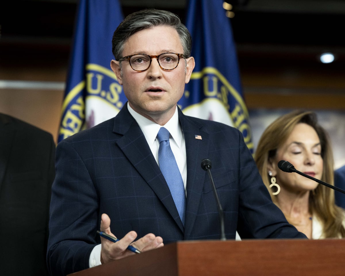 Speaker Mike Johnson says he won't block House vote to release Epstein  files | Mike Johnson | The Guardian