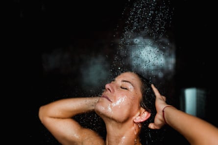 Woman Taking a Shower in the gloom