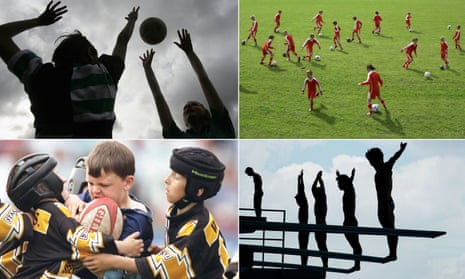 Young people participating in netball, football, rugby league and diving